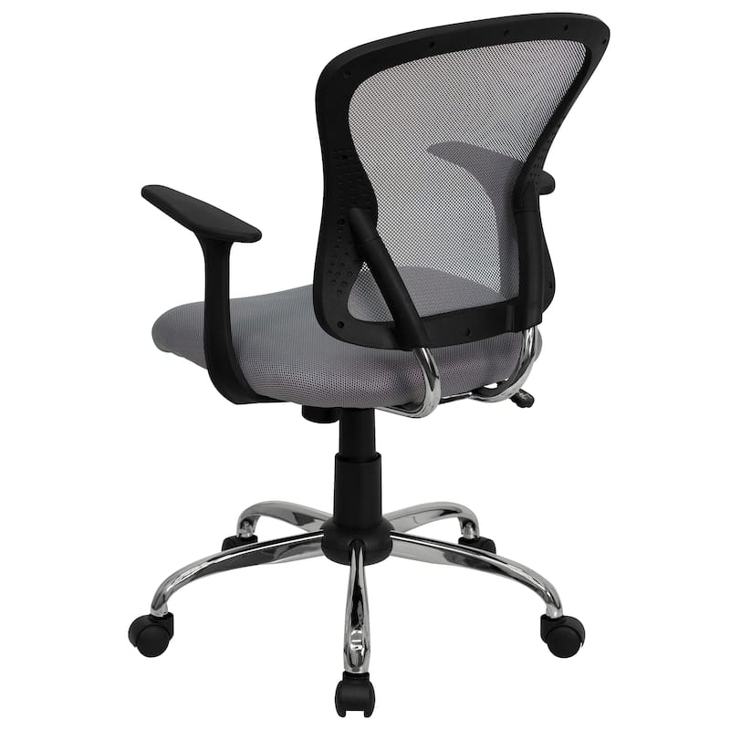 Mid-Back Mesh Swivel Task Office Chair with Chrome Base and Arms