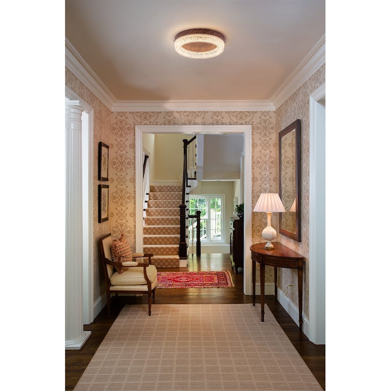 1-Light Farmhouse 3CCT Integrated LED Flush Mount Ceiling Light - 11.8-inch