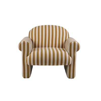 Fabric Upholstered Striped Chair - 38.38"L x 32.0"W x 32.63"H