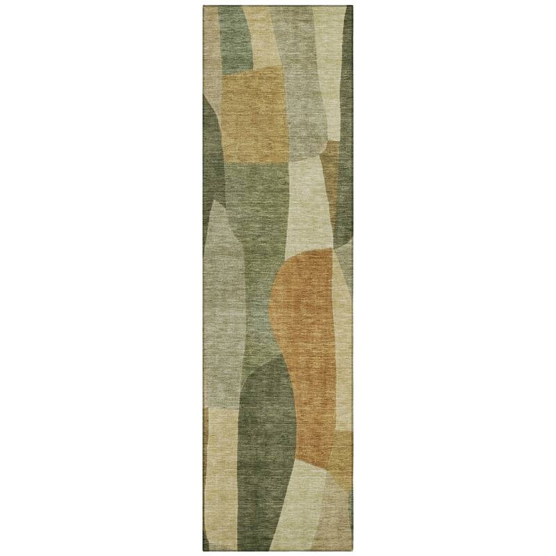 Machine Washable Indoor/ Outdoor Contemporary Layers Chantille Rug