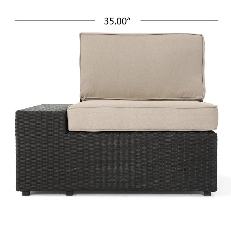 Roomfitters 8 Pcs Outdoor Modular Sectional Sofa Set with Coffee Table, Wicker Patio Furniture with Cushions