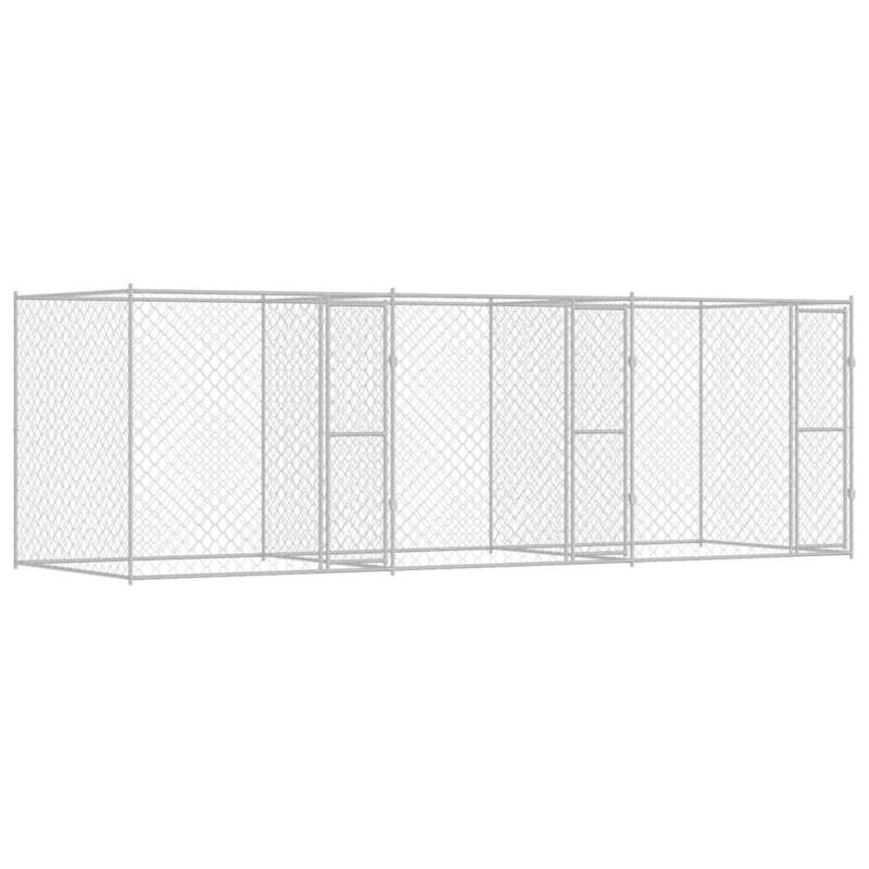 vidaXL Dog Cage Silver 400/600 x 200 x 200 cm Galvanised Steel
