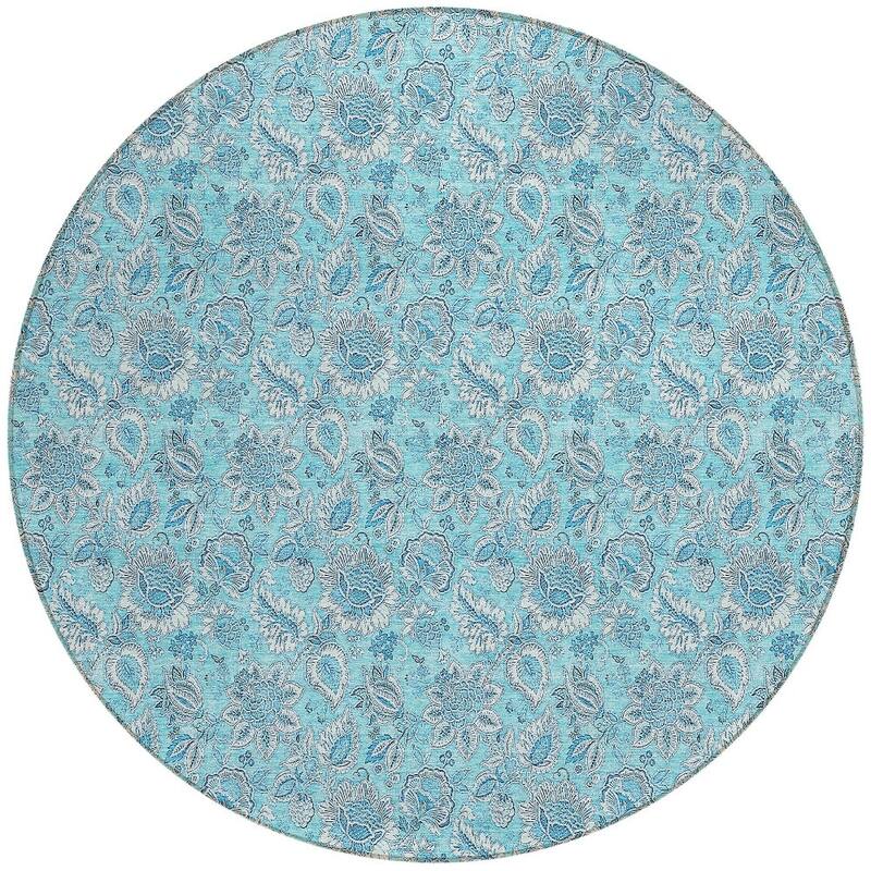 HomeRoots Floral Transitional Rectangle Outdoor Rug