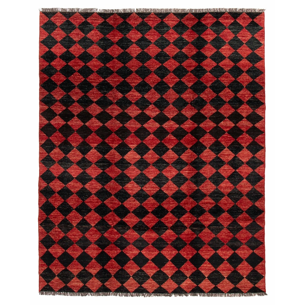 ECARPETGALLERY Hand-knotted Finest Peshawar Ziegler Red Wool Rug - 7'10 x 9'10