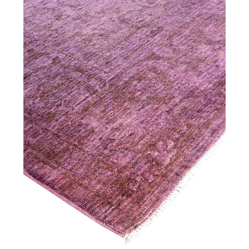 Overdyed One-of-a-Kind Hand-Knotted Area Rug - Purple - 8' 2" x 9' 10"