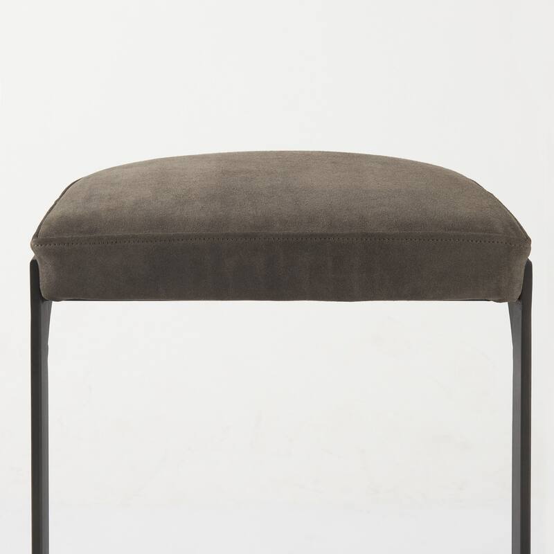 Faux Leather Backless Metal Bar Stools with Footrest