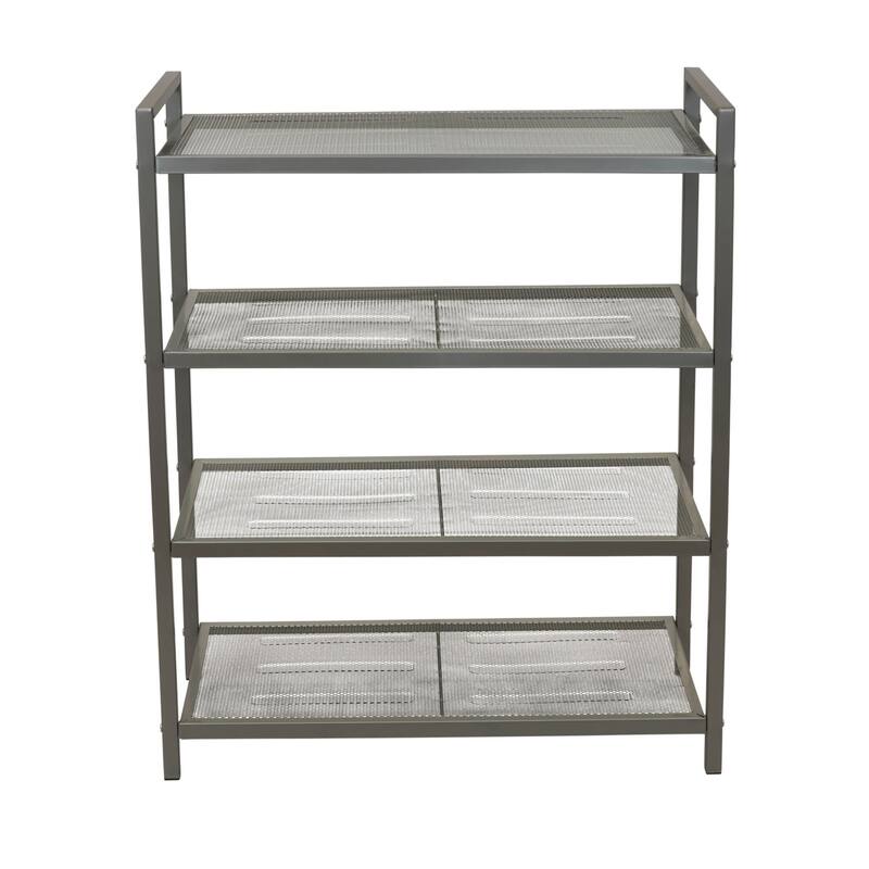 Household Essentials 4-Tier Metal Shoe Rack - 11.0"L x 26.7"W x 32.0"H