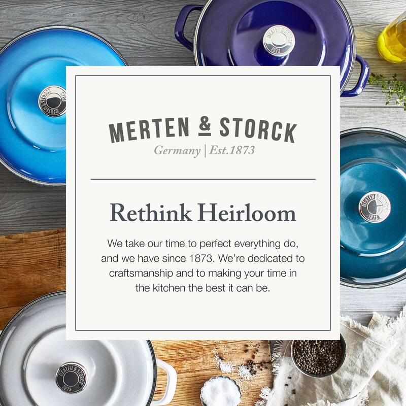 Merten & Storck German Enameled Iron, Round 5.3QT Dutch Oven Pot with Lid