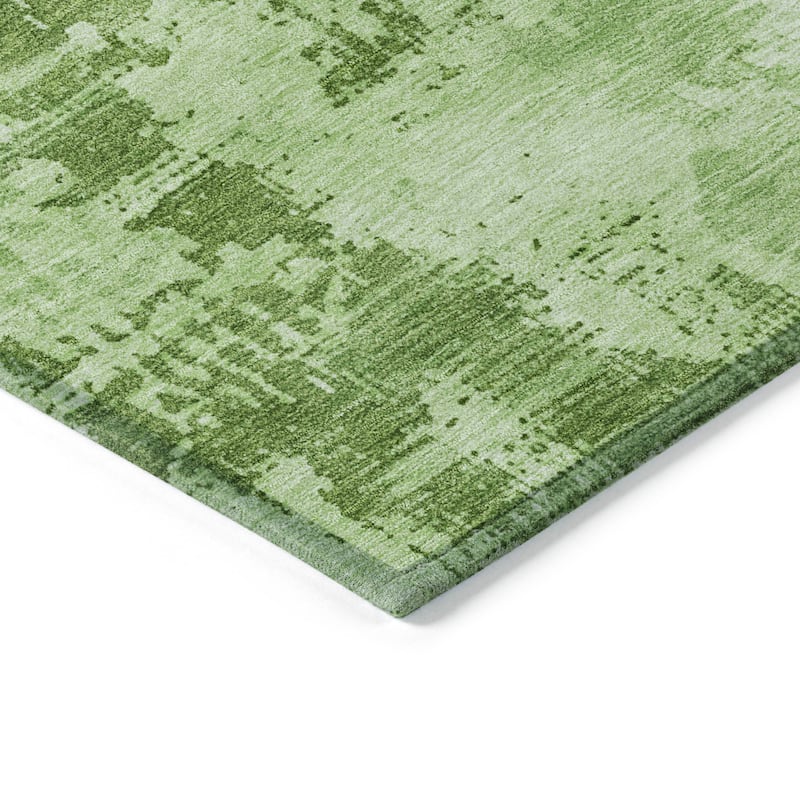 Machine Washable Indoor/ Outdoor Abstract Modern Chantille Rug