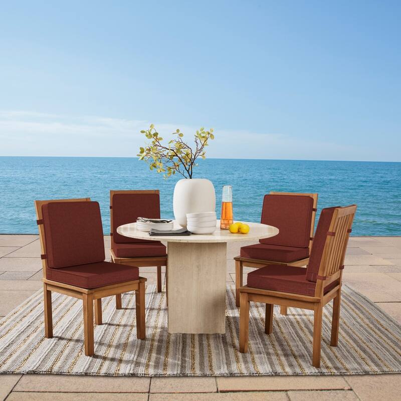 ARDEN Foam Outdoor Double Welted Dining Chair Cushion, 20 x 20