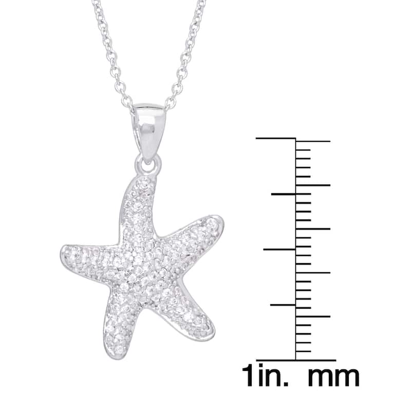 Victoria Townsend Silver Plated Cubic Zirconia Starfish Necklace