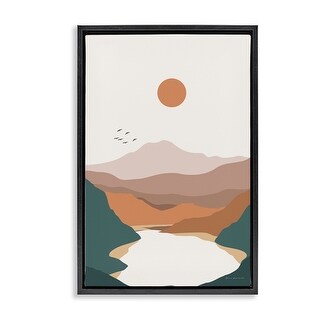 Stupell Mountain Valley Lake Framed Floater Canvas Wall Art Design By ...