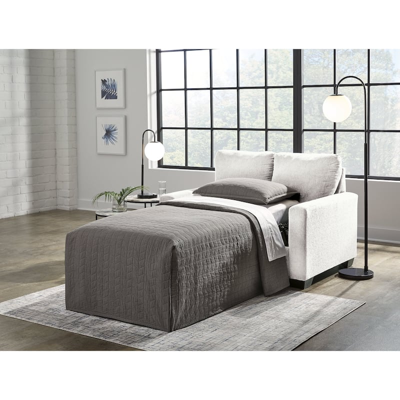 Signature Design by Ashley Rannis Snow Twin Sofa Sleeper - 54"W x 40"D x 39"H