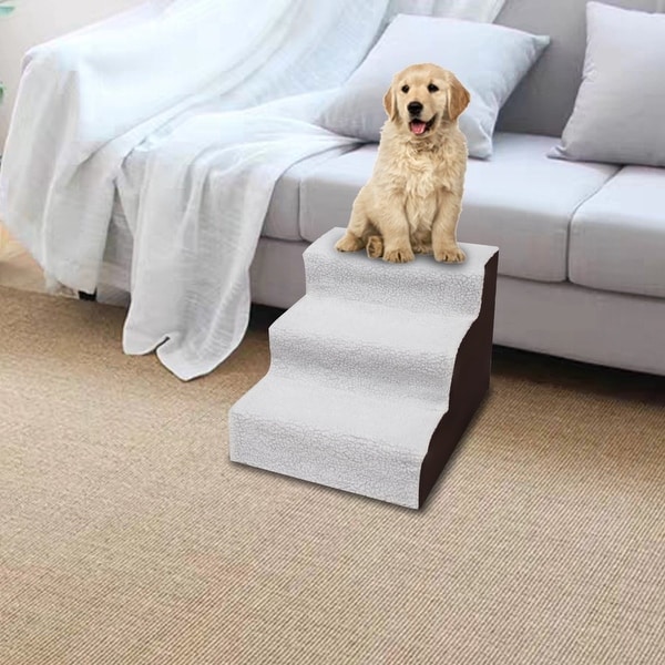 3 Step Black Plush & Velvet Suede Pet Stairs Pet Step Stairs Cat Dog. Opens flyout.