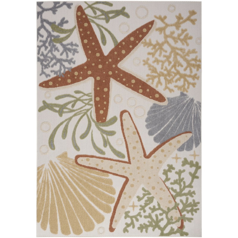 HomeRoots Contemporary Rectangle Outdoor Rug - 4' X 6'