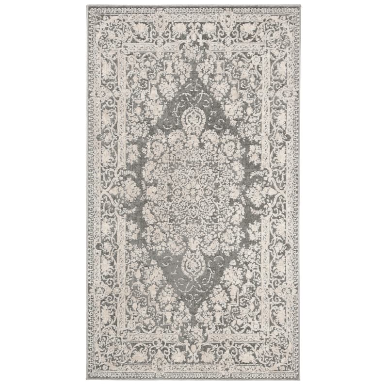 SAFAVIEH Reflection Euna Charming Oriental Rug - 2'3" x 3' - Dark Grey/Cream