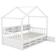 preview thumbnail 25 of 25, Wooden House Bed with Shelves and Storage