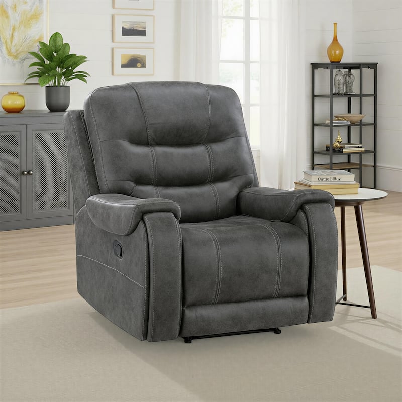 Fremont & Park Gerald 39.5" Microfiber Manual Reclining Chair with Tab Pull Motion