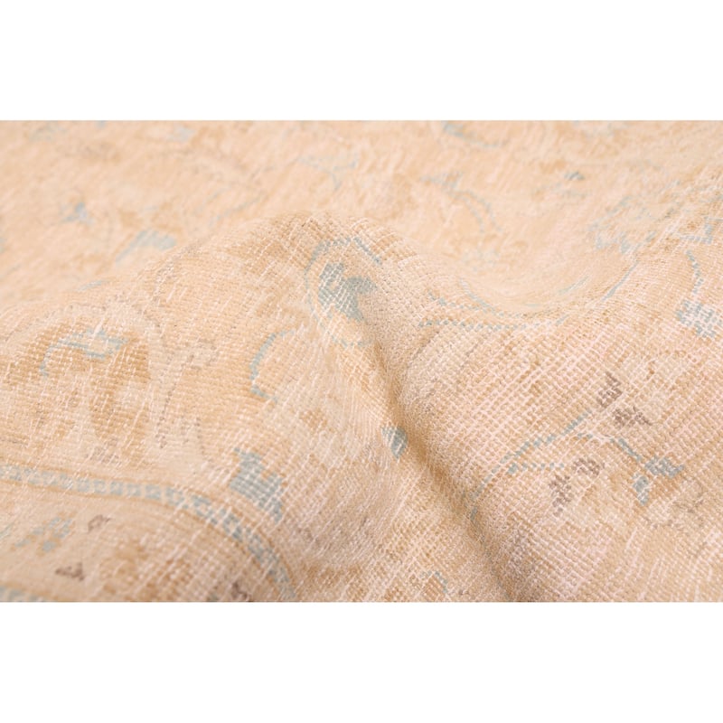 ECARPETGALLERY Hand-knotted Antalya Vintage Beige Wool Rug - 5'0 x 8'9