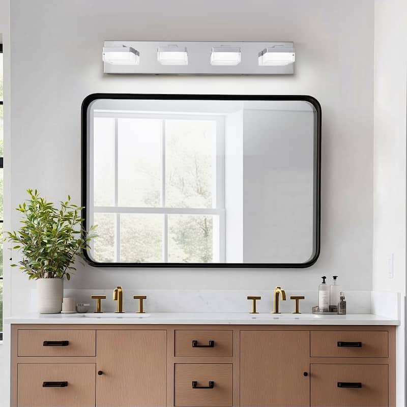 Modern LED Vanity Light, 4-Lights Wall Sconce for Bathroom and Mirror, Sleek Minimalist Design, Energy-Efficient