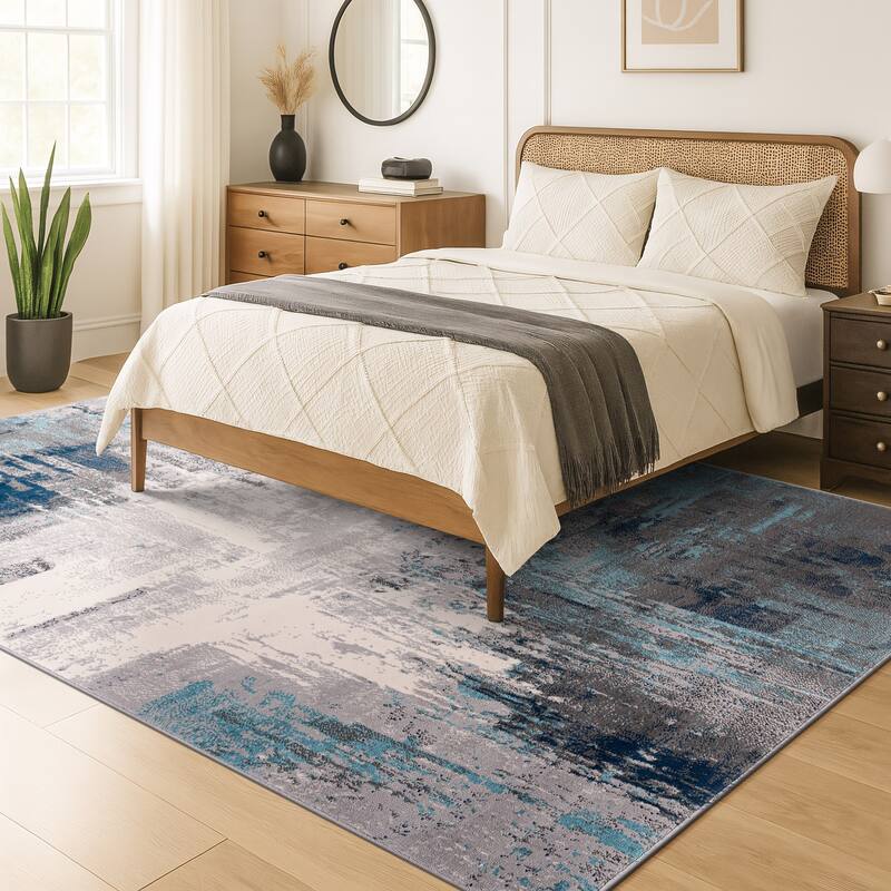 World Rug Gallery Bari Contemporary Abstract Art Area Rug