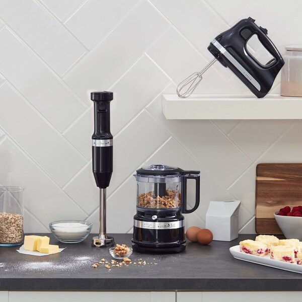KitchenAid Corded Variable-Speed Immersion Blender in Onyx Black