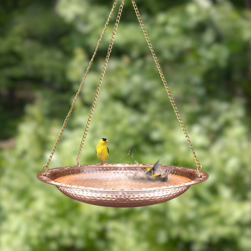 Pure Copper 18" Hanging Bird Bath By Good Directions