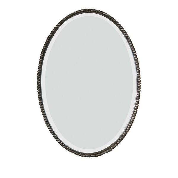 Uttermost 01101 B Sherise Oval Vanity Bathroom Wall Mirror with Beaded ...