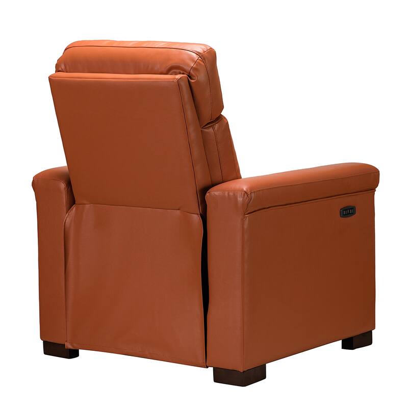 Alicia 34.65" Wide Contemporary Classic Genuine Leather Power Recliner With USB Port