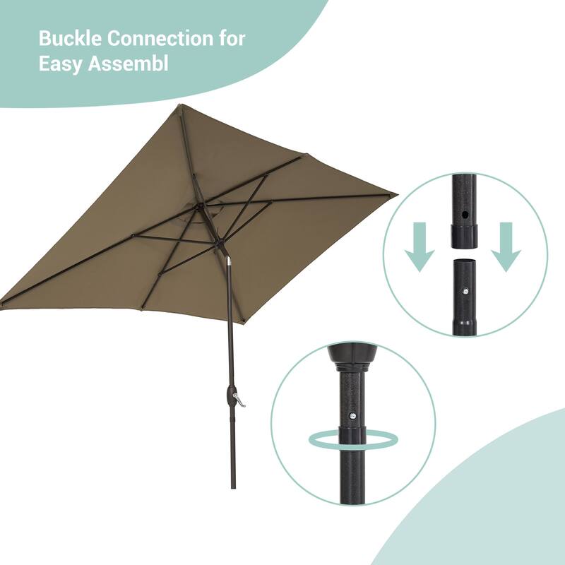 AOOLIMICS 10×6.5FT Rectangular Patio Umbrella with UV Protection, Easy Tilt, and Wind-Resistant Features