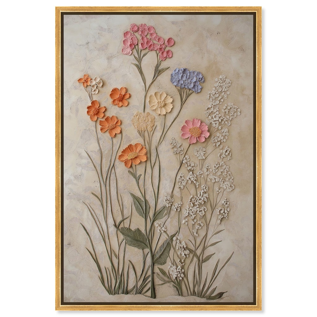 Sculpted Flora Frieze IV Canvas by Art Remedy