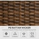 preview thumbnail 4 of 23, Outsunny 4 Piece PE Wicker Patio Furniture Set, Conversation Set with 2 360° Swivel Rocking Armchairs, 1 Loveseat Sofa