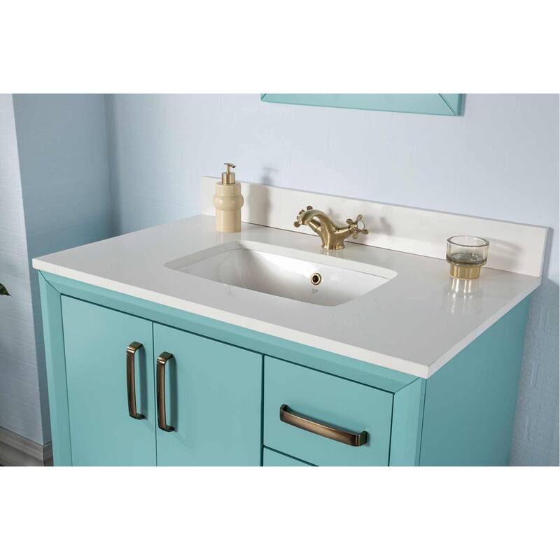 Fabia 36'' Free-standing Single Bathroom Vanity with Quartz Vanity Top & Mirror