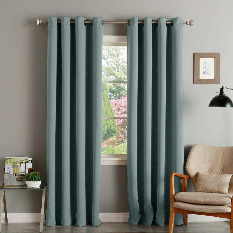 Aurora Home Thermal Insulated Blackout Grommet Top Curtain Panel Pair - 52" W X 84" L - Mineral