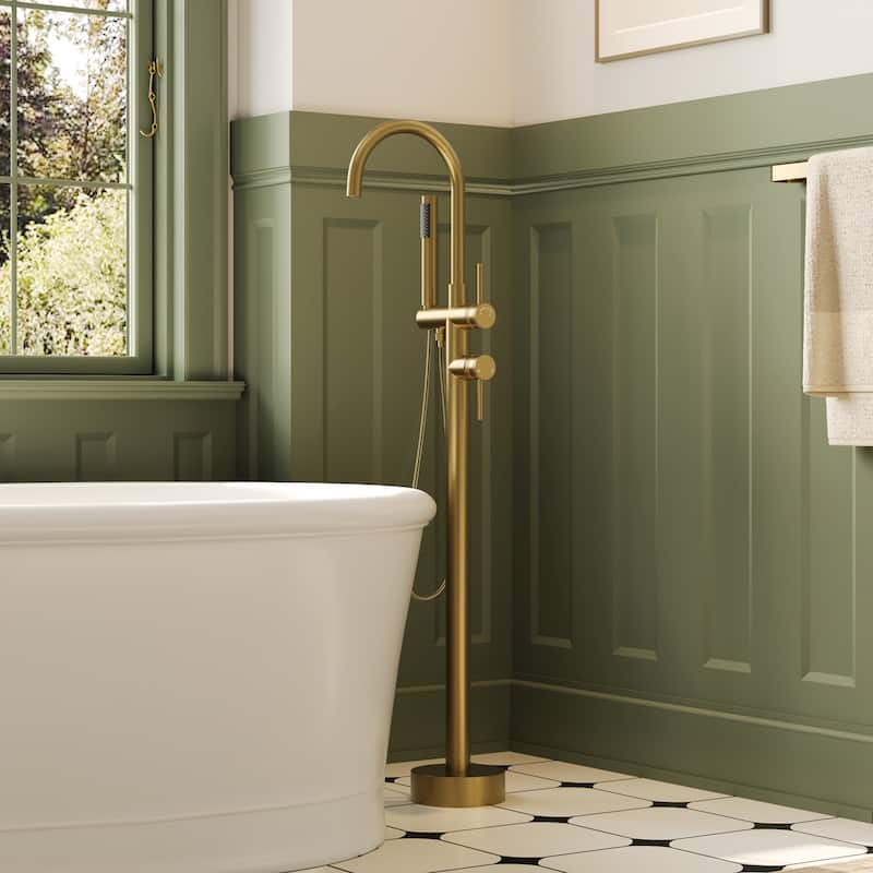 Single-Handle Claw Foot Freestanding Tub Faucet With Hand Shower