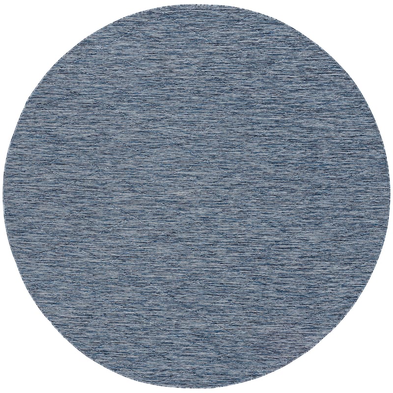 Nourison Practical Solutions Indoor/Outdoor Geometric Area Rug - Navy/Blue - 8'xRound