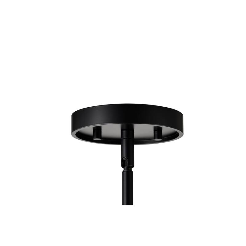 Valentine Large Pendant Black Finish Hammered Glass