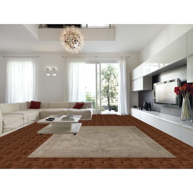 Tabriz Persian Vintage Rug Hand-Knotted Traditional Beige Wool Carpet - 9'9"x 12'6"