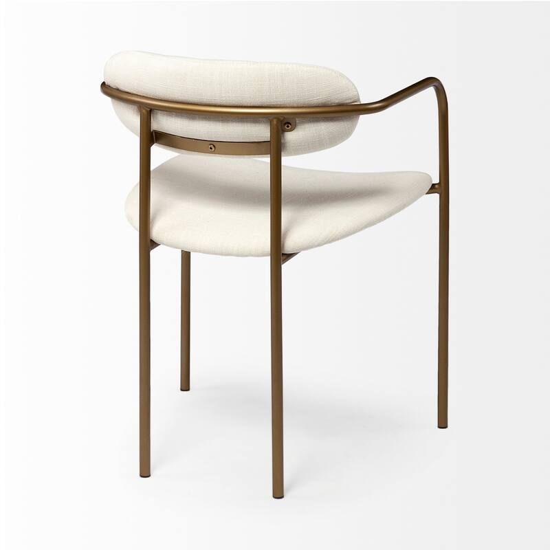 Parker I Cream Fabric Seat Gold Metal Frame Dining Chair - 22"W x 21"D x 29"H