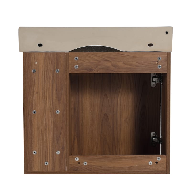 Malwee 24"/28" Floating Bathroom Vanity,Wall Mounted Bathroom Vanity with Ceramic Sink and Soft Close Door