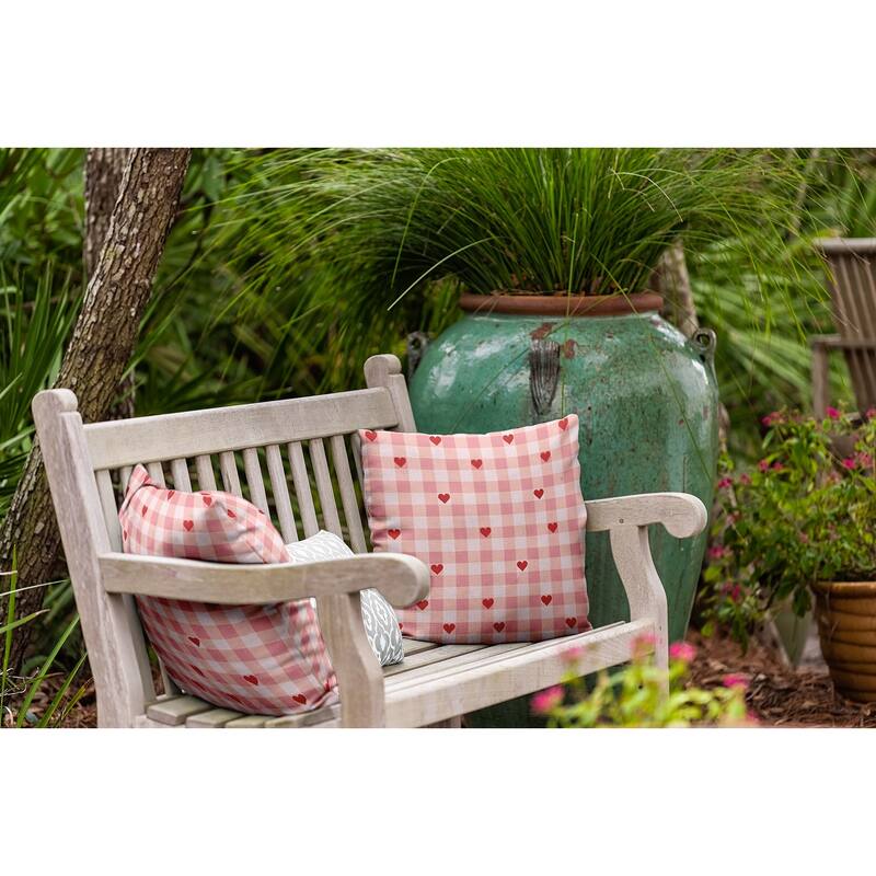 Woven Hearts Indoor/Outdoor Throw Pillow