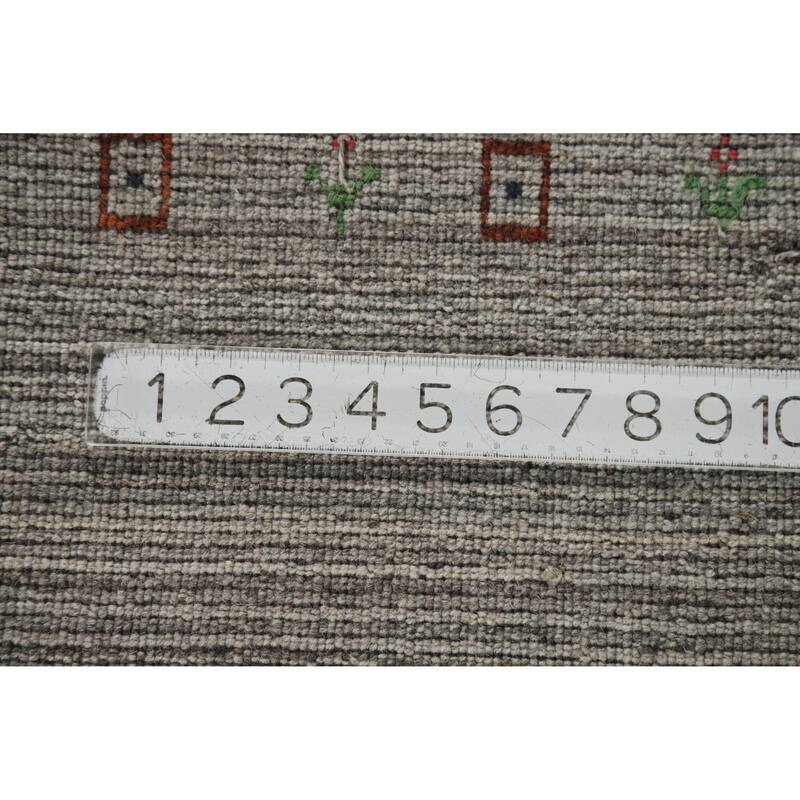 Hand Knotted Oriental 100% Wool Carpet Tribal Animal Pictorial Greys & Charcoal Gabbeh Area Rug - 7' 9'' X 5' 1''
