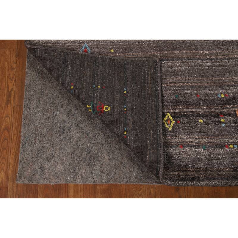 Hand Knotted Oriental 100% Wool Carpet Tribal Tribal Brown Gabbeh Area Rug - 8' 0'' X 4' 9''