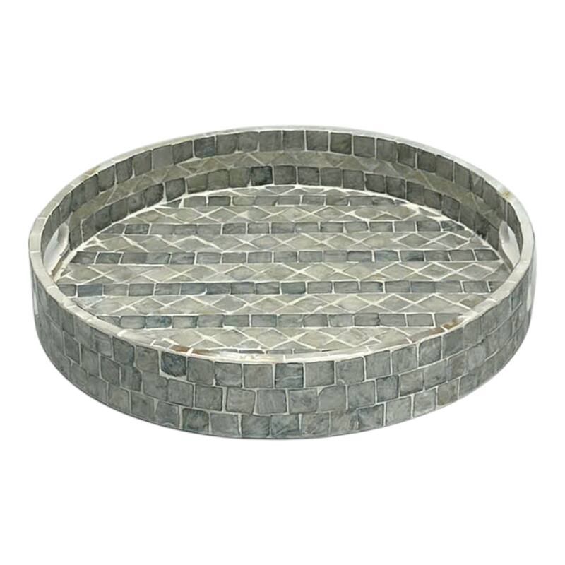 Wood Capiz Decorative Tray Shell Inlay Frame for Stylish Accent Piece - 15.75" x 15.75" x 2"