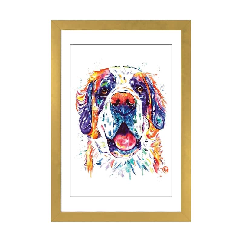 iCanvas "St. Bernard" by Lisa Whitehouse - Gold - 24x16x1