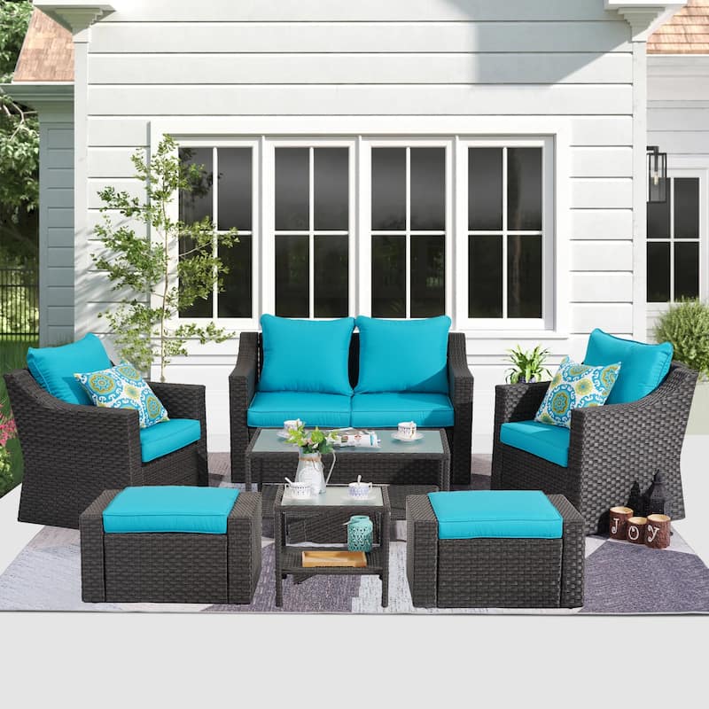 Royalcraft 7-Piece PE Wicker Outdoor Conversation Sets