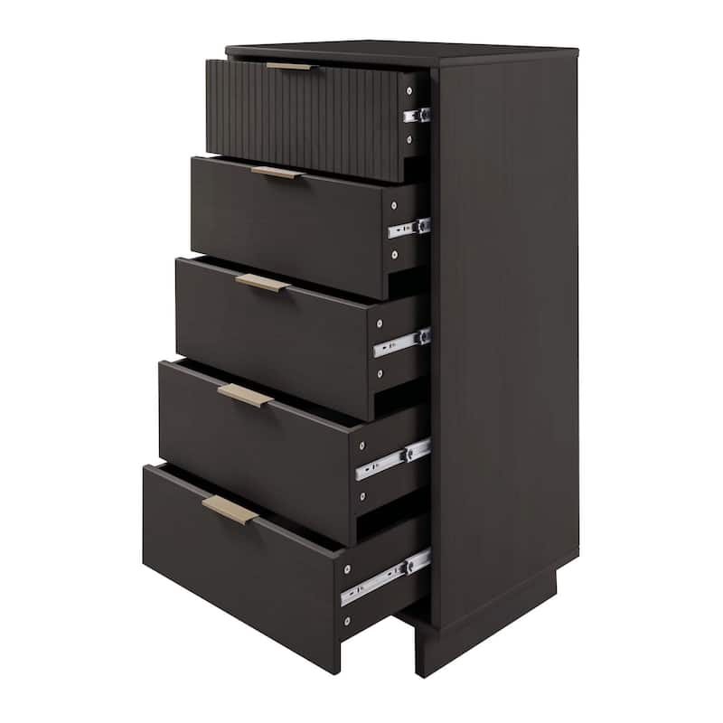 Manhattan Comfort 3-Piece Granville Modern Solid Wood Dresser Chest and Nighstand Set.