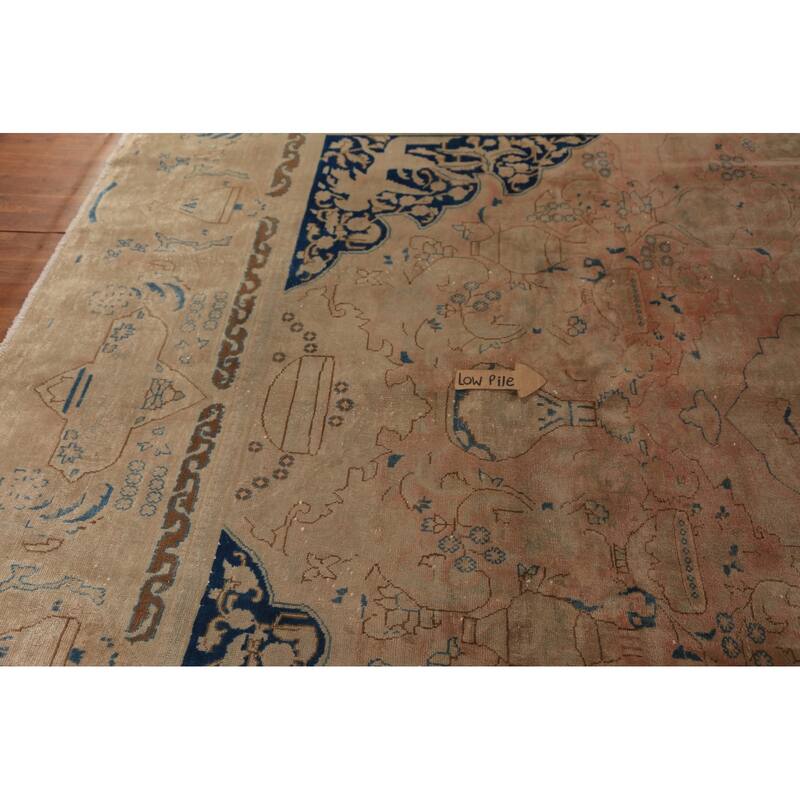 Kashmar Persian Vintage Area Rug Handmade Wool Carpet - 9'9" x 12'6"