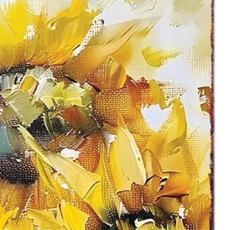 HomeRoots 36" Yellow Brown And Green Solid Wood Sunflowers Porch Sign