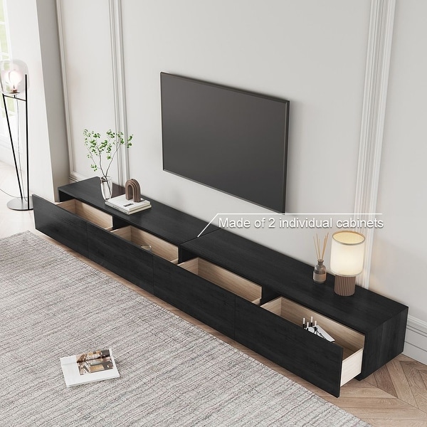 Minimalist Wood TV Stand with 4 Drawers Modern Long Media Console for up to 100 Inch Fully Assembled On Sale Bed Bath Beyond 40159583